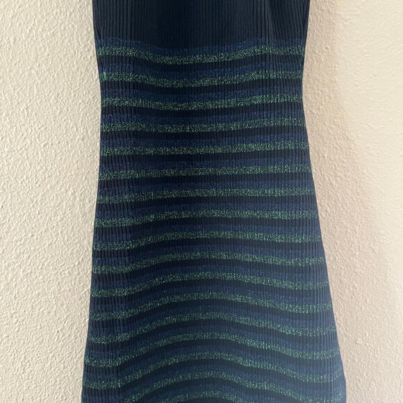 Opening Ceremony Stretch stripe front split knit Midi dress - Picture 4 of 9